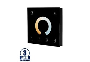 LED DMX-RF 4 Zonen CCT Wandcontroller schwarz