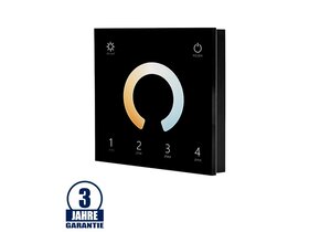LED DMX-RF 4 Zonen CCT Wandcontroller schwarz