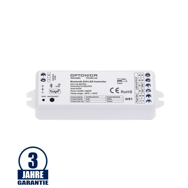 Tuya Bluetooth u. RF Controller 12-36V 5A/2CH