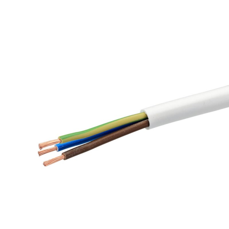 PVC Schlauchleitung H05VV-F 3 G 1,5 weiß 1m