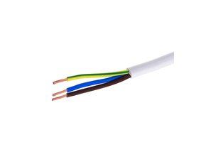 Schlauchleitung H05VV-F 3x1,5mm² weiß isoliert 1m