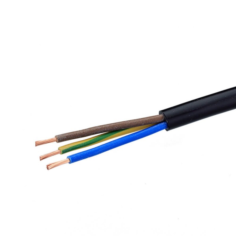 PVC Schlauchleitung H05VV-F (YMM) 3G1,5 schwarz 1m