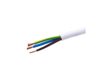 Schlauchleitung H05VV-F 3x2,5mm² weiß isoliert 1m