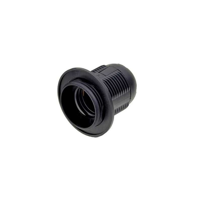 E27 Fassung schwarz Kunststoff inkl. Ring