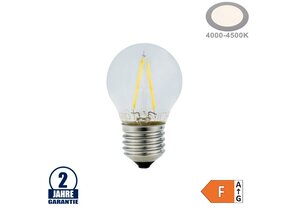2W LED FILAMENT E27 G45 Birne Glas 200 Lumen Neutralweiß