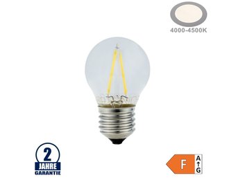 2W LED FILAMENT E27 G45 Birne Glas 200 Lumen Neutralweiß