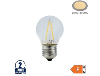 2W LED FILAMENT E27 G45 Birne Glas 250 Lumen Warmweiß