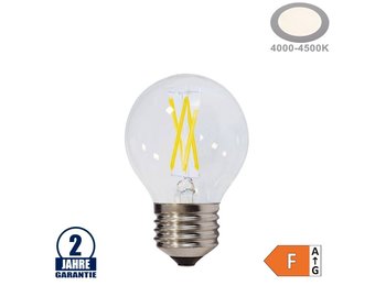 4W LED FILAMENT E27 G45 Birne Glas 400 Lumen Neutralweiß