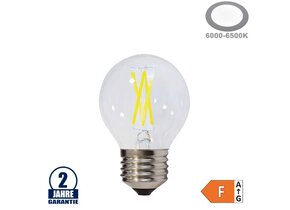 4W LED FILAMENT E27 G45 Birne Glas 400 Lumen Kaltweiß