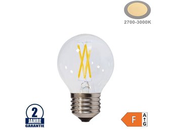 4W LED FILAMENT E27 G45 Birne Glas 400 Lumen Warmweiß