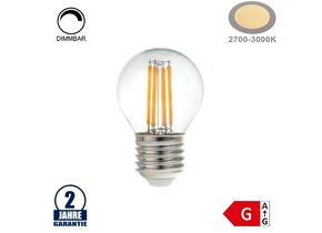 4W LED Vintage E27 G45 Birne Glas Warmweiß Dimmbar