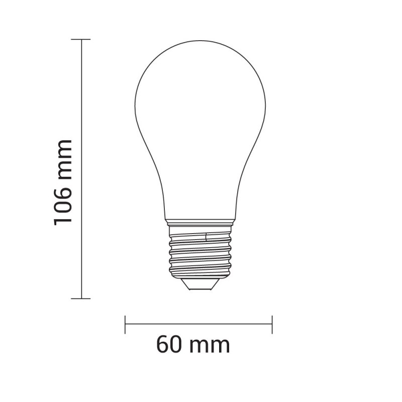 4W LED FILAMENT E27 A60 Birne Glas 400 Lumen Warmweiß