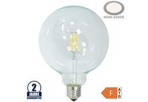 4W LED FILAMENT E27 G125 Birne Glas 400 Lumen Neutralweiß