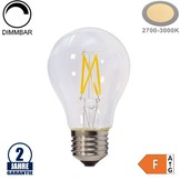 6W LED FILAMENT E27 A60 Birne Glas 600 Lumen Warmweiß Dimmbar