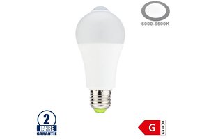 7W LED E27 A60 Birne mit Bewegungsmelder Kunststoff Kaltweiß