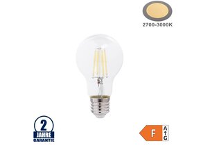 8W LED FILAMENT E27 A60 Birne Glas 810 Lumen Warmweiß