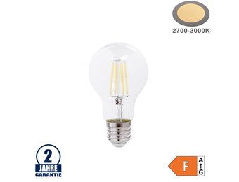 8W LED FILAMENT E27 A60 Birne Glas 810 Lumen Warmweiß