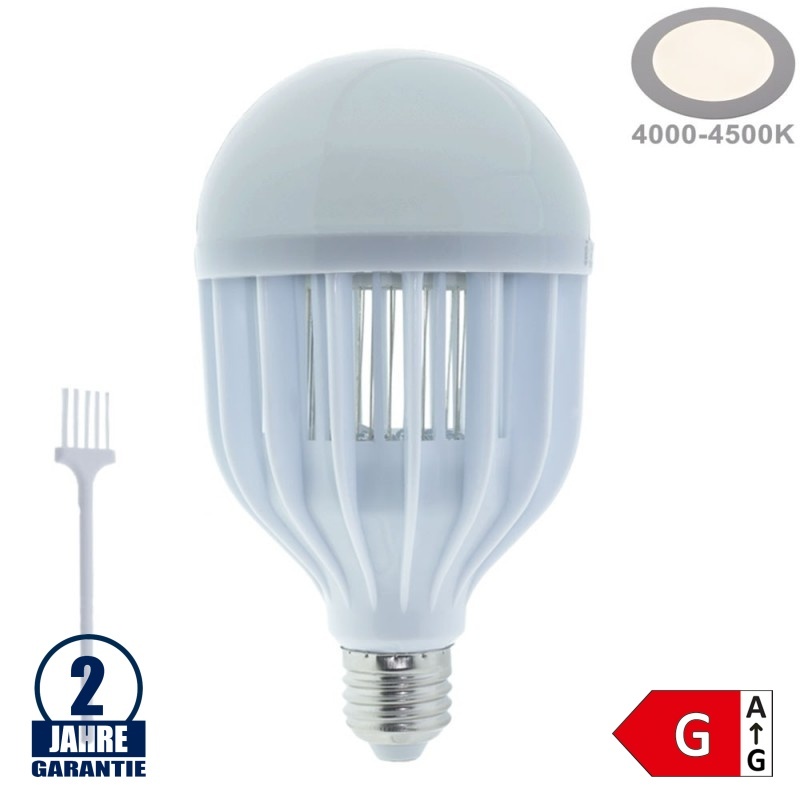 8W + 2W LED E27 Birne Kunststoff Neutralweiß mit Insektenvernichter