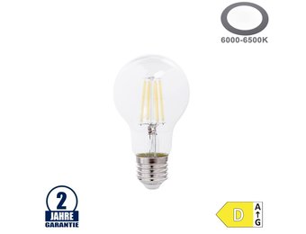 10W LED FILAMENT E27 A60 Birne Glas 1350 Lumen Kaltweiß