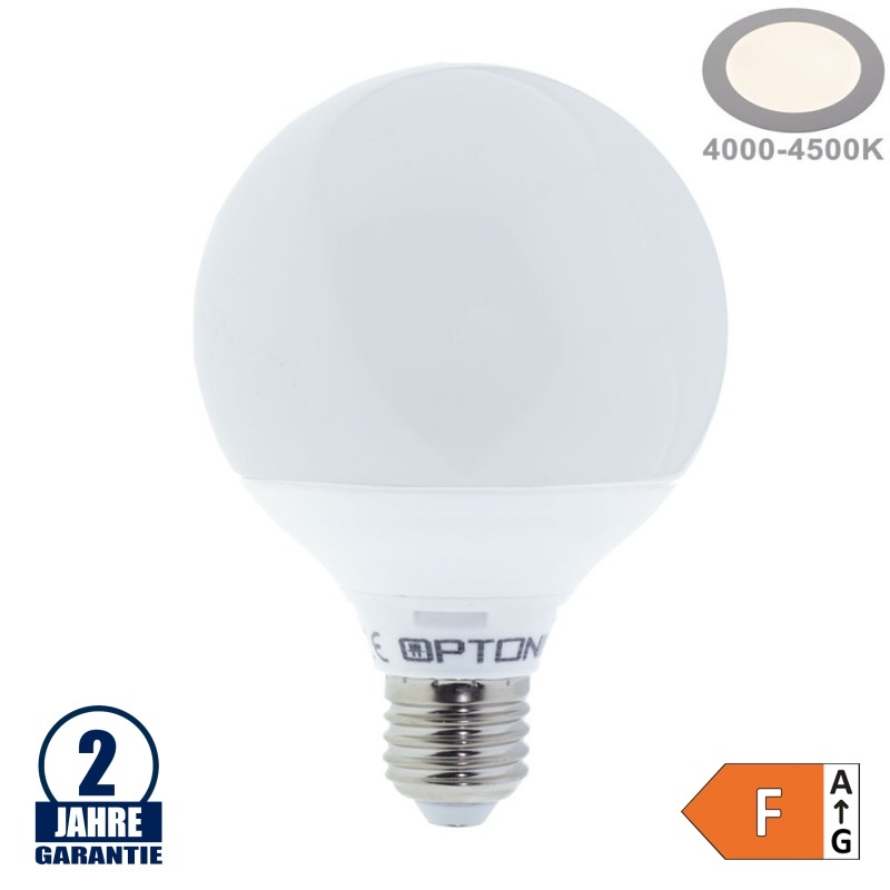 15W LED E27 G95 Globe Kunststoff Neutralweiß