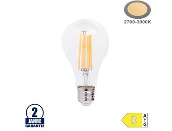 14W LED FILAMENT E27 A65 Birne Glas 2100 Lumen Warmweiß