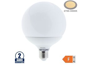 15W LED E27 G120 Globe Kunststoff Warmweiß