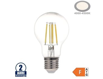 6W LED FILAMENT E27 A60 Birne Glas 630 Lumen Neutralweiß