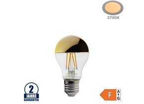 4W LED Spiegelkopf E27 A60 Birne Gold Glas Warmweiß
