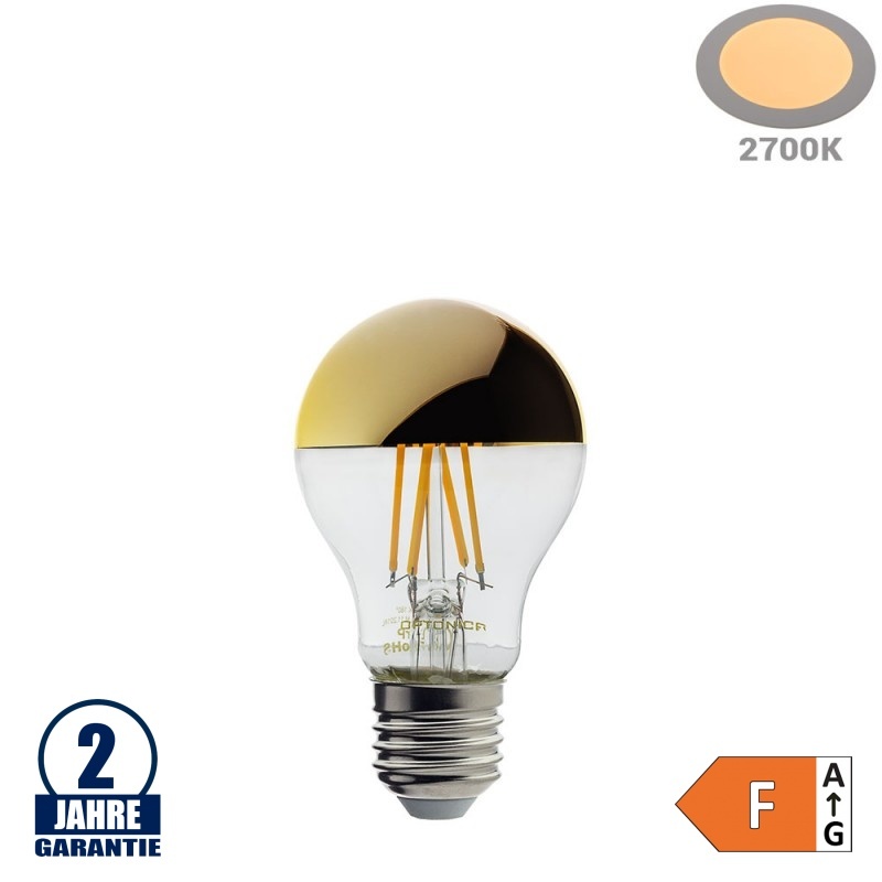 4W LED Spiegelkopf E27 A60 Birne Gold Glas Warmweiß