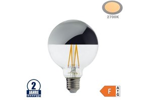 4W LED Spiegelkopf E27 G95 Birne Silber Glas Warmweiß