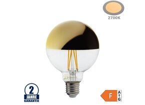 4W LED Spiegelkopf E27 G95 Birne Gold Glas Warmweiß