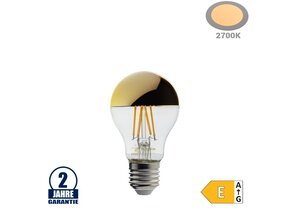 7W LED Spiegelkopf E27 A60 Birne Gold Glas Warmweiß