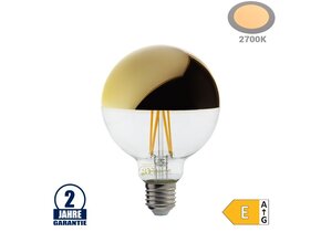 7W LED Spiegelkopf E27 G95 Birne Gold Glas Warmweiß