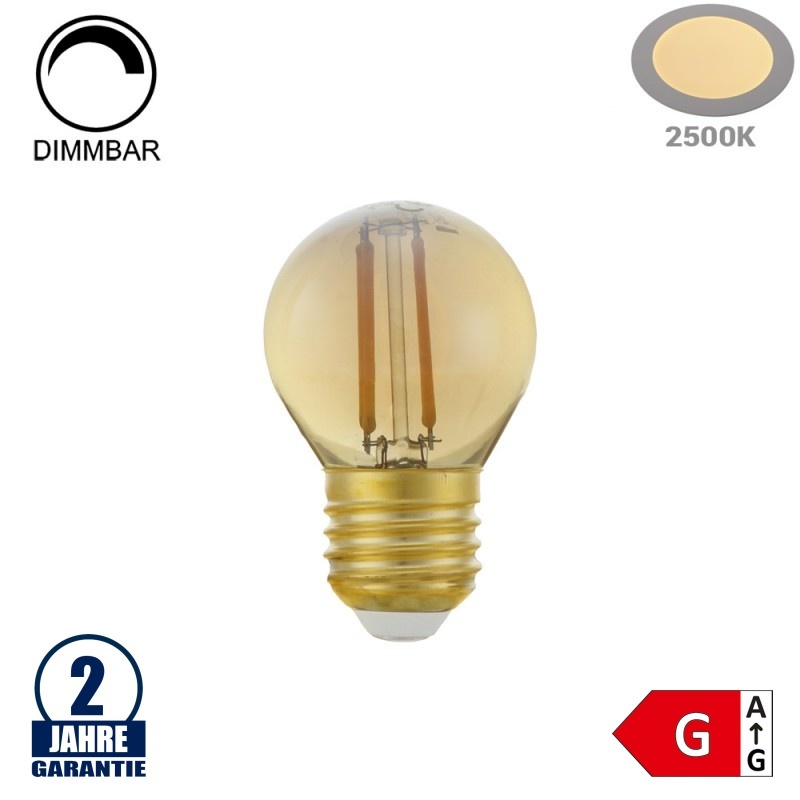 4W LED Vintage E27 G45 Birne Gold Glas Warmweiß Dimmbar