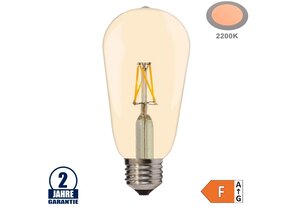 4W LED FILAMENT E27 ST64 Birne Gold Glas 400 Lumen Warmweiß