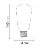 4W LED FILAMENT E27 ST64 Birne Gold Glas 400 Lumen Warmweiß