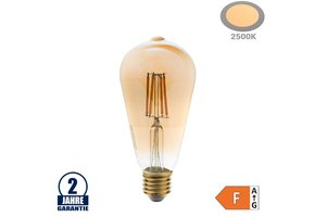 6W LED Vintage E27 ST64 Birne Gold Glas Warmweiß 2500K