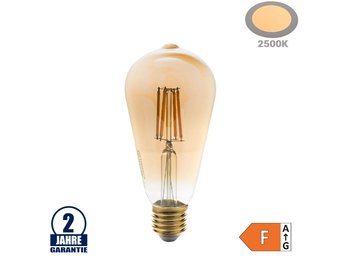 8W LED Vintage E27 ST64 Birne Gold Glas Warmweiß 2500K