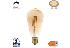 8W LED Vintage E27 ST64 Birne Gold Glas Warmweiß 2500K Dimmbar