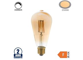 8W LED Vintage E27 ST64 Birne Gold Glas Warmweiß 2500K Dimmbar