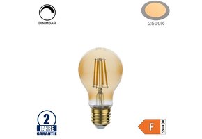 8W LED Vintage E27 A60 Birne Gold Glas Warmweiß 2500K Dimmbar