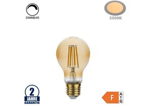 8W LED Vintage E27 A60 Birne Gold Glas Warmweiß 2500K Dimmbar