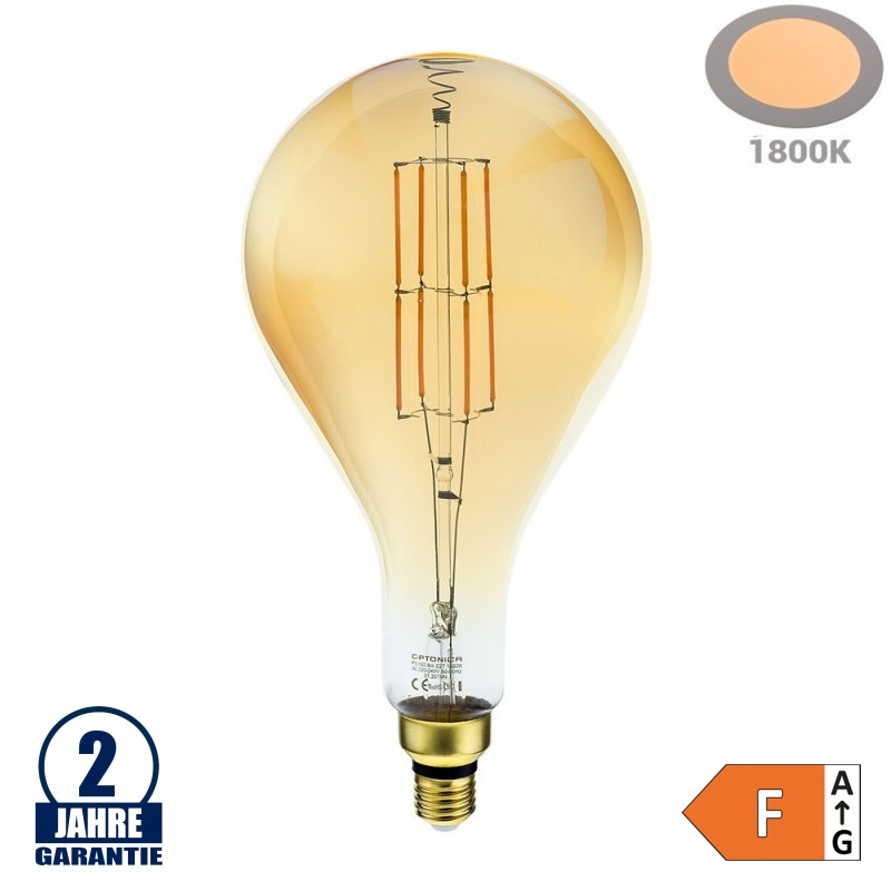 8W LED Vintage E27 PS160 Birne Gold Glas Warmweiß 1800K