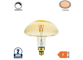 8W LED Vintage E27 MS200 Birne Gold Glas Warmweiß 1800K Dimmbar
