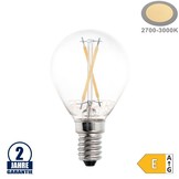 2W LED FILAMENT E14 G45 Birne Glas 200 Lumen Warmweiß