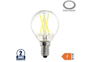 4W LED FILAMENT E14 G45 Birne Glas 400 Lumen Kaltweiß