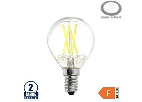 4W LED FILAMENT E14 G45 Birne Glas 400 Lumen Kaltweiß