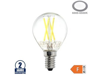 4W LED FILAMENT E14 G45 Birne Glas 400 Lumen Kaltweiß