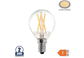4W LED FILAMENT E14 G45 Birne Glas 400 Lumen Warmweiß