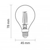 4W LED FILAMENT E14 G45 Birne Glas 400 Lumen Warmweiß
